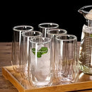 4/6 piezas Tazas de vidrio aislado de doble pared de borosilicato, sin plomo, reutilizables, redondas, seguras para congelador, multiusos, con seguridad para lavadora para uso en el hogar, vasos para leche y bebidas