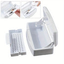 1pc Caja de Esterilización Portátil para Uñas - Sistema de Filtro con Alcohol, No Necesita Electricidad, Plástico Duradero para Limpieza de Herramientas de Pestañas Postizas y Uñas, Desinfección Higiénica en Casa o Salón, Bandeja de Drenaje Perforada, Di