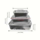 Juego de 3 Piezas de Recipientes para Almacenamiento de Alimentos de Acero Inoxidable con Tapas - Apto para Lavavajillas, Contenedores Cuadrados para Frutas y Verduras, Ideal para Organización en Nevera y Preparación de Comidas