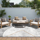 Siete Ciervos Alfombra de Exterior de Lujo de Veludo - 850g/m² Suave, Duradera y Lavable en Máquina, Alfombra Rectangular para Patio de Jardín con Patrones Geométricos para Patio, Balcón, Comedor al Aire Libre y Picnic - Disponible en Varios Tamaños, Dec