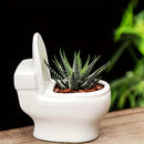 Maceta creativa de resina en forma de inodoro - Maceta blanca para suculentas y cactus con tapa, decoración única para el hogar en interiores y exteriores, para baño, cocina, jardín, decoración de baño.