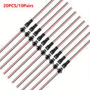 20 piezas/10 pares de conectores SM largos, terminales de cable, enchufes, macho a hembra, conectores de cable, cable rojo y negro, lámpara de techo LED