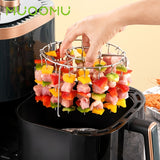 Brochetas de Acero Inoxidable con Ganchos Colgantes - Kit Accesorio para Freidora de Aire y Horno, Palitos para Parrilla BBQ para Kebabs de Carne