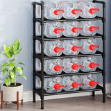 1 estante para zapatos de metal negro, organizador de 5 niveles que ahorra espacio, estante de almacenamiento multifuncional resistente para botas y zapatos, ideal para entrada, dormitorio, sala de estar y clóset, mueble para pasillo | Solución de almace