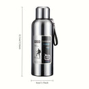 Botella de Agua para Exteriores de Gran Capacidad con Térmica, Vaso Aislado para Deportes al Aire Libre con Asa y Separación de Té y Agua