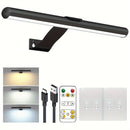 1 unidad de luz LED para cuadros de 32.0 cm con control remoto, batería recargable, brillo y temporizador ajustables, 300LM, montaje con adhesivo o tornillos para obras de arte, retratos, galerías - alimentación por USB, acabado mate moderno