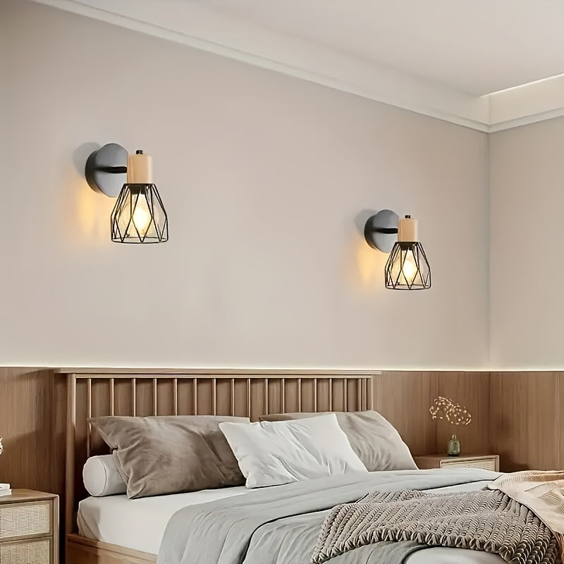 2 piezas de lámpara de pared estilo industrial - lámpara metálica de hierro, ideal para isla de cocina, dormitorio, sala, etc. - bombilla no incluida