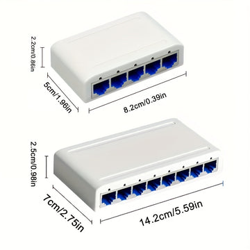 Conmutador de red Ethernet Gigabit de 5 puertos / 8 puertos, 5/8 puertos Gigabit, admite red de 10/100/1000 Mbps, plug-and-play, fácil de transportar e instalar, divisor de red Gigabit, centro de red, conmutador de red doméstica pequeña, adaptador de red