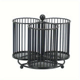 1pc Organizador Giratorio de Utensilios con 3/4 Compartimentos - Jaula de Hierro Resistente para Encimeras, Diseño Vertical Ahorrador de Espacio para Cocina, Gabinetes y Estantes