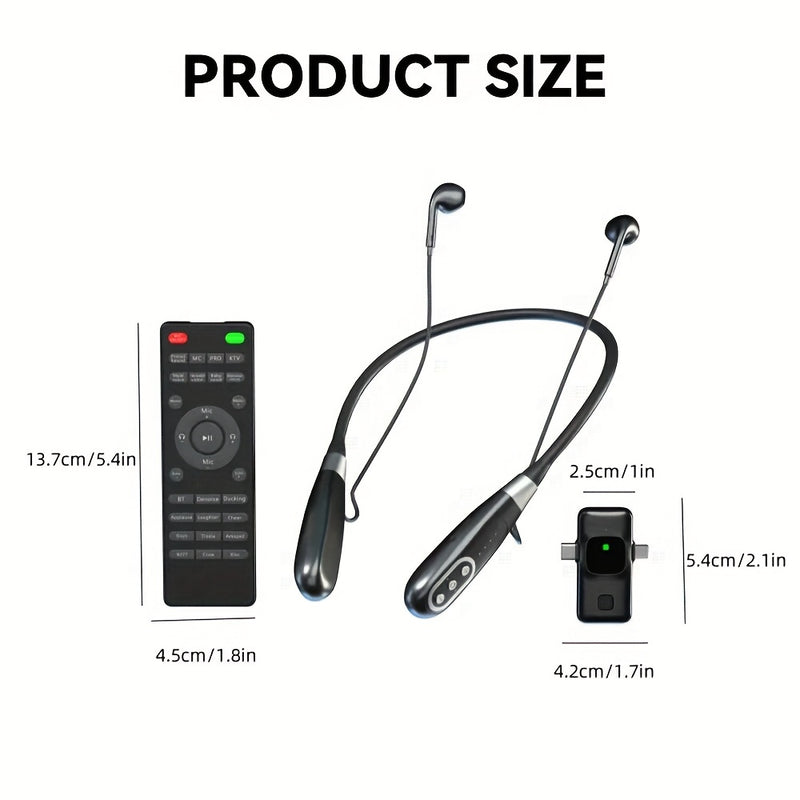 Conjunto de Equipo para Podcasting LMBGM, Auriculares con Micrófono Inalámbrico, Receptor de Tarjeta de Voz Remota Multifunción para Lightning/Type-C, Ideal para Grabación, Canto, Transmisión en Vivo y Juegos (Regalos para Navidad)