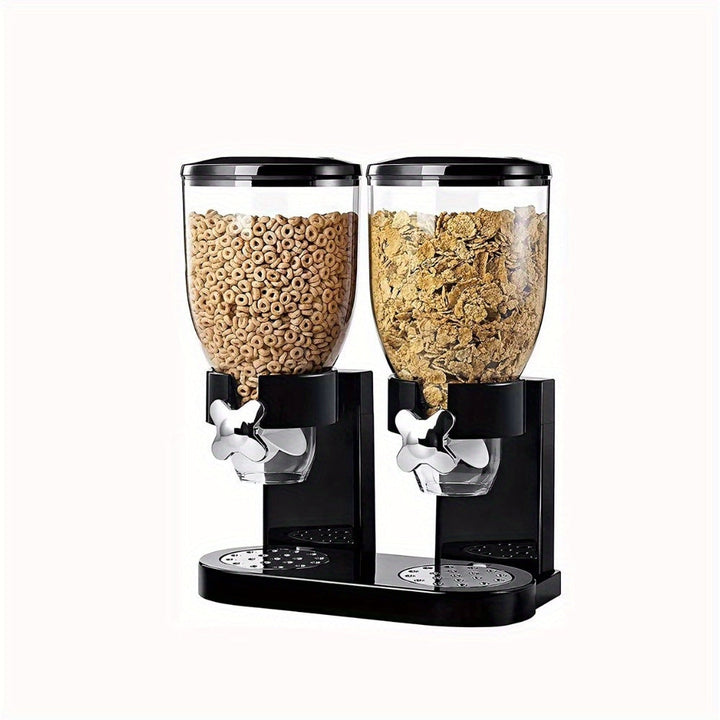 1pc Dispensador de Alimentos Secos con Doble Control, Recipiente para Arroz, Cereal, Granola y Snacks en