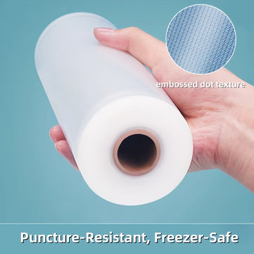 Rollo de Bolsas para Sellador al Vacío - Longitud de 5m, Ancho Personalizable para un Almacenamiento y Frescura Óptimos de los Alimentos, Ideal para Cocinas Domésticas y Comerciales, Material PE+PA, Uso Desechable, Perfecto para Salmón, Carne, Verduras y