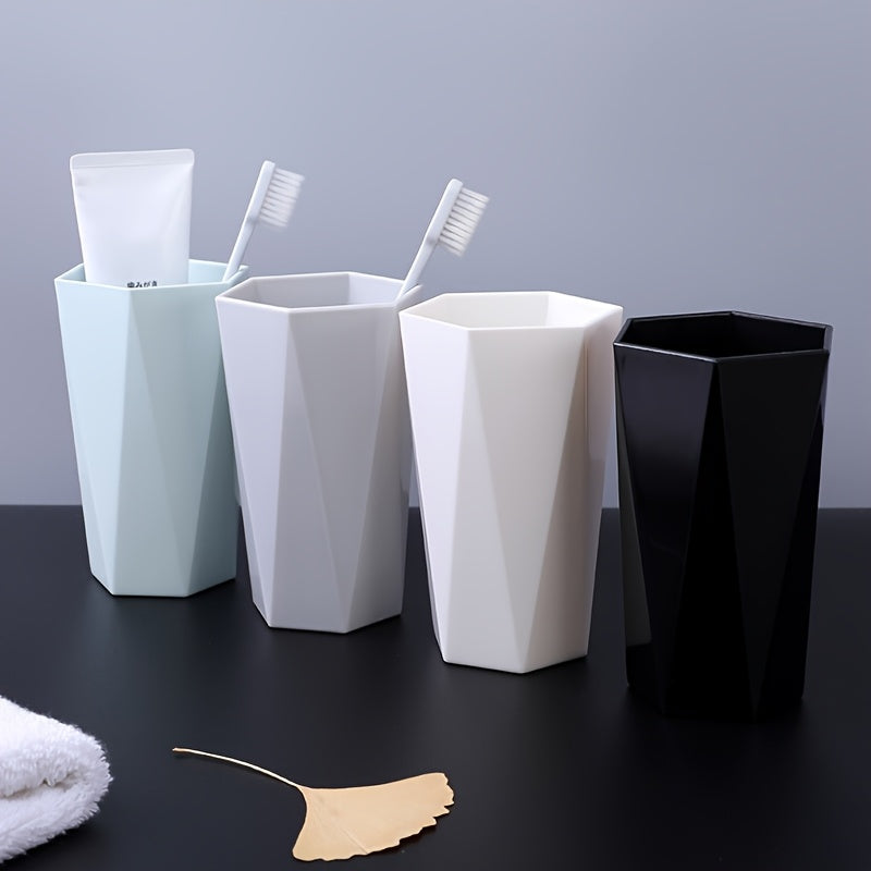 Vaso para enjuague bucal y cepillo de dientes en forma de rombo, juego de vasos para baño, ideal para parejas