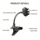 Soporte de teléfono para cabeza de guitarra LRBH - Montaje ajustable para transmisiones en vivo, enseñanza, grabación de video - Compatible con Android e iPhone - Ideal para guitarra eléctrica, bajo, ukulele, piano - Uso en escritorio y cocina