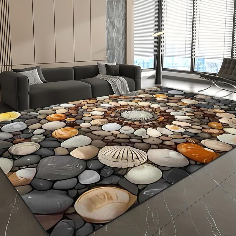 1 pieza, alfombrilla de suelo con estampado de conchas y piedras, adecuada para alfombrilla de cocina, pasillo, entrada de dormitorio, baño, entrada de baño, dormitorio, entrada de dormitorio, sala de estar, entrada de sala de estar, alfombrilla de suelo