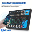 Mezclador DJ Portátil USB GH7 - Consola de Sonido de 7 Canales con Entrada MP3, Fuente de Alimentación de 48V para Grabación en Computadora, Negro