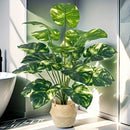 Planta artificial de monstera grande, verde frondoso, plástico duradero, perfecta para decoración de hogar y oficina, ideal para bodas y decoración navideña, versátil para interiores, decoración de oficina | Planta verde frondosa | Planta artificial