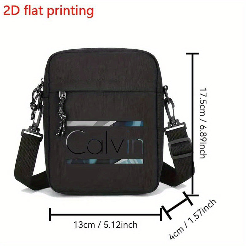 Bolso cruzado de gran capacidad para hombre, Calvin, con correa ajustable, múltiples compartimentos y bolsillo para teléfono, ideal para el transporte diario, viajes, trabajo, accesorio de viaje, estilo moderno, acabado texturizado.