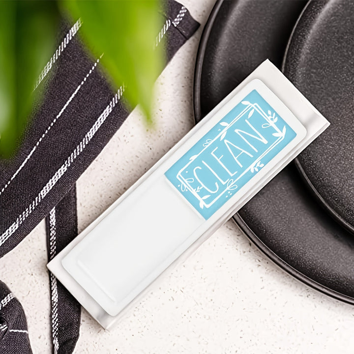 1/2 piezas, letrero de limpieza y suciedad para lavavajillas, adhesivo opcional, magnético, fácil de leer, imanes de deslizamiento de cortina de alta resistencia para lavavajillas, accesorios de cocina, tablero de decoración de refrigerador, pegatina mag