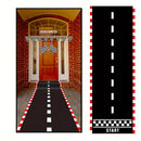 Corredor de fiesta temática de autos de carreras - 1 pancarta de poliéster a cuadros, decoración de pasillo de piso de pista de carreras no eléctrica para celebraciones de cumpleaños con temática de carreras