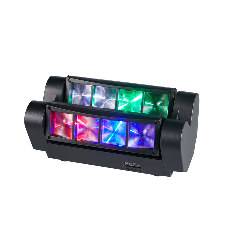 Luces de Cabeza LED con Movimiento, Haz Escénico RGBW de 8×10W para DJ, Adecuado para Discoteca, Boda, Fiesta, Festival y Noche de Actuación