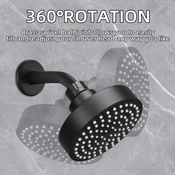 2 piezas de juego de cabezal de ducha de alta presión, 3,9"/5,76" de acero inoxidable montado en la pared, boquilla de silicona redonda duradera, accesorios de baño premium, actualización de lujo, kit central, plástico, para renovación de hogar
