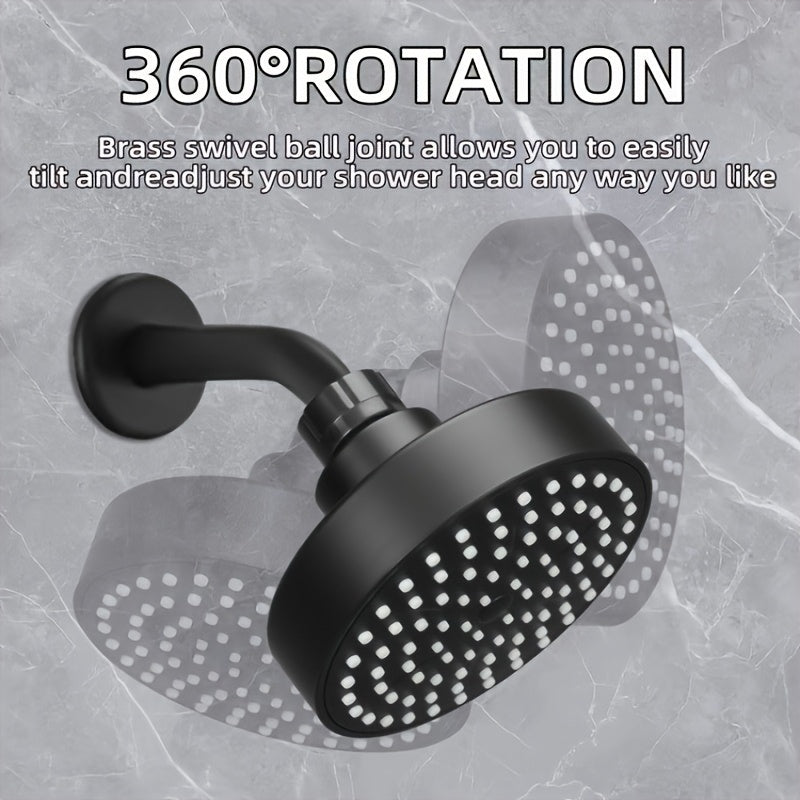 2 piezas de juego de cabezal de ducha de alta presión, 3,9"/5,76" de acero inoxidable montado en la pared, boquilla de silicona redonda duradera, accesorios de baño premium, actualización de lujo, kit central, plástico, para renovación de hogar