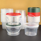 10 piezas de recipientes redondos de plástico de 16 oz con tapa, herméticos, aptos para microondas, cierre con broche, lavado a mano, multiusos, para fiestas, viajes, almacenamiento de alimentos, galletas, nueces, frutas, helado, postres