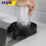 Lavavajillas de vidrio para fregadero de cocina a alta presión - Lavador automático de tazas y botellas con pulverizador de metal, limpieza rápida para biberones y utensilios de bar, incluye accesorios para grifo, limpieza eficiente, 1 unidad