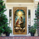 Banner de Puerta 2D, Bandera de Puerta 2D, 90x180cm/35.4x70.9pulgadas, Material de Poliéster - Banner de Puerta con Escena del Nacimiento, Decoración Estacional Adecuada para Reuniones en Casa y Decoración de Dormitorio, Apto para Diversas Ocasiones, No