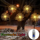 Luces LED de Fuegos Artificiales, 4 pzas Luces LED de Fuegos Artificiales Alimentadas por USB con Acabado Cepillado, 8 Modos de Iluminación, Montables en Pared, Luces de Hadas Colgantes de Plástico para Iluminación Decorativa Interior/Exterior