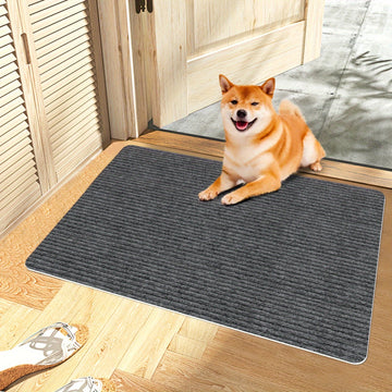 1 pieza de alfombrilla antideslizante para puertas - Elegante diseño geométrico en azul y blanco, fácil de limpiar, poliéster duradero, perfecto para entradas interiores/exteriores, porches delanteros, habitaciones y jardines, ideal para ayudar con la de