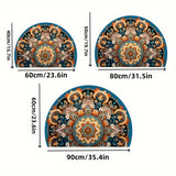 Alfombra de Entrada Estilo Boho con Diseño Mandala, Súper Suave y Lavable, Ideal para Sala, Cocina, Baño, Dormitorio y Exteriores