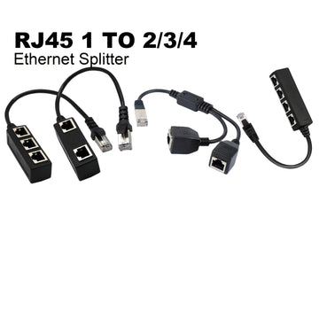 Divisor de Ethernet RJ45 1 Macho a 3 Puertos Hembra Adaptador de cable LAN RJ45, compatible con Cat5, Cat5e, Cat6, Cat7, Cat8, alimentado por USB, tensión de funcionamiento ≤36V, adecuado para SmartThings
