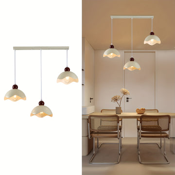 1pc, Lámpara Colgante de Lujo con Pantalla de Hierro Blanco, Candelabro Retro de 3 Cabezas para Comedor, Luz de Techo para Isla de Cocina o Sala, Decoración del Hogar, Lámparas Colgantes, Compatible con Bombillas E26/E27 (Bombillas no Incluidas)