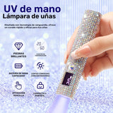 Secador de uñas portátil con cristales brillantes - Recargable por USB, batería de litio, ideal para manicura y pedicura, diseño compacto para viajes, esenciales para el cuidado de las uñas | Lámpara de uñas recargable | Secador de uñas duradero, accesor