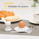 Soporte de plástico para huevos - Plato blanco para huevos para el desayuno - Apto para estar en contacto con alimentos
