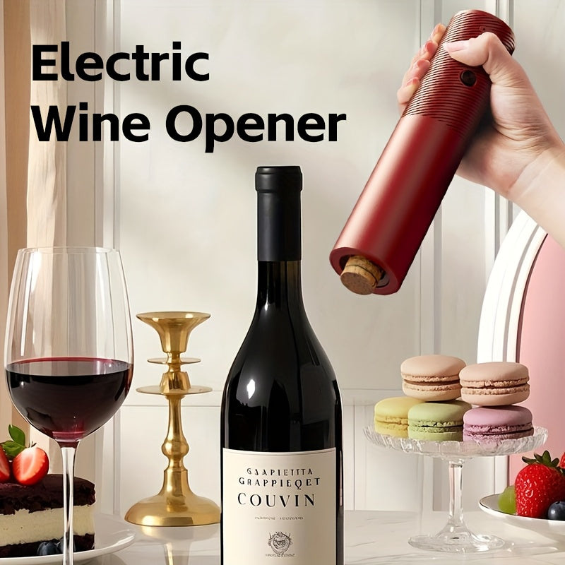 Abrebotellas Eléctrico para Vino, Abridor de Corchos Automático y Eléctrico, Recargable, Quitacorcho con Botón de Un Solo Clic para Cocina Casa Fiesta Boda para Vino Blanco Champán