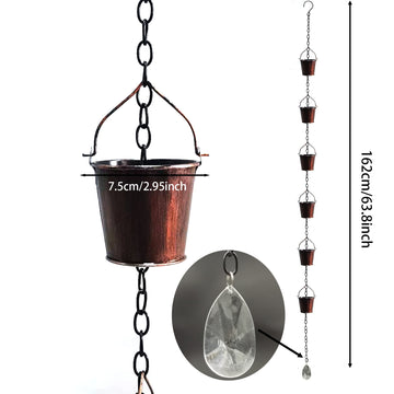 1pc Decoración para Villa Exterior, Cadena de Lluvia de Hierro Artístico en Forma de Cubo, Drenaje Creativo con Goteo de Agua, Adorno Colgante para Aleros, Regalo Único