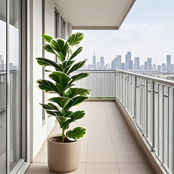 1 planta artificial de estilo europeo para exterior, maceta de lujo con 23 hojas grandes blancas y verdes, ideal para interior/exterior, árbol falso para todas las estaciones - sin incluir maceta