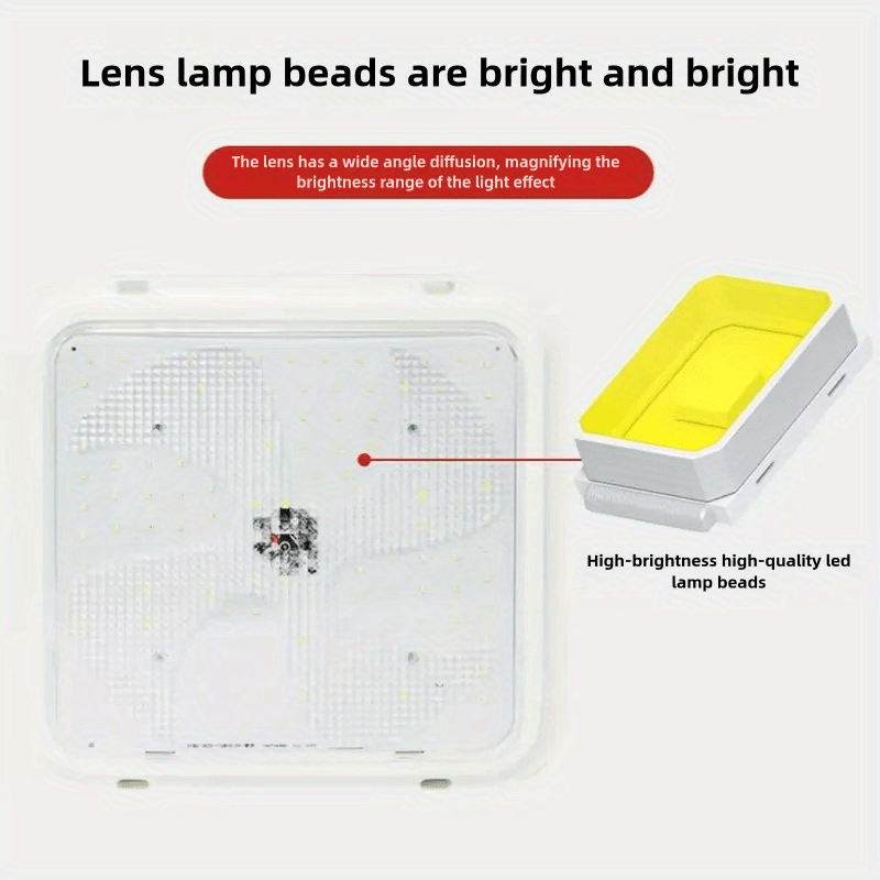 Luz LED de techo solar, 40-84 LED cuadrada con control remoto inteligente, iluminación general para interiores, regulable, fácil de instalar, ideal para cocina, dormitorio u oficina