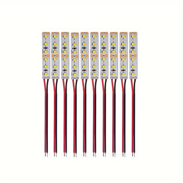 10 piezas de tiras de luces LED SMD 2835 precableadas, flexibles autoadhesivas, 12V-18V, blanco/blanco cálido, para maquetismo, manualidades, construcción de carreteras urbanas, modelismo ferroviario, coleccionables de hobby, cuerpo de cobre.