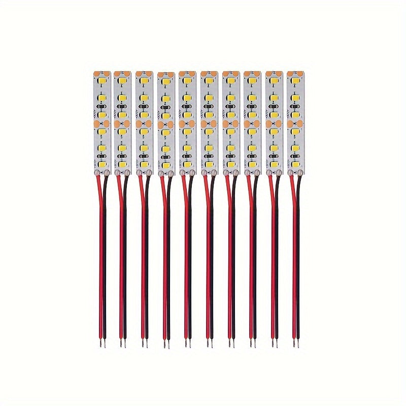 10 piezas de tiras de luces LED SMD 2835 precableadas, flexibles autoadhesivas, 12V-18V, blanco/blanco cálido, para maquetismo, manualidades, construcción de carreteras urbanas, modelismo ferroviario, coleccionables de hobby, cuerpo de cobre.