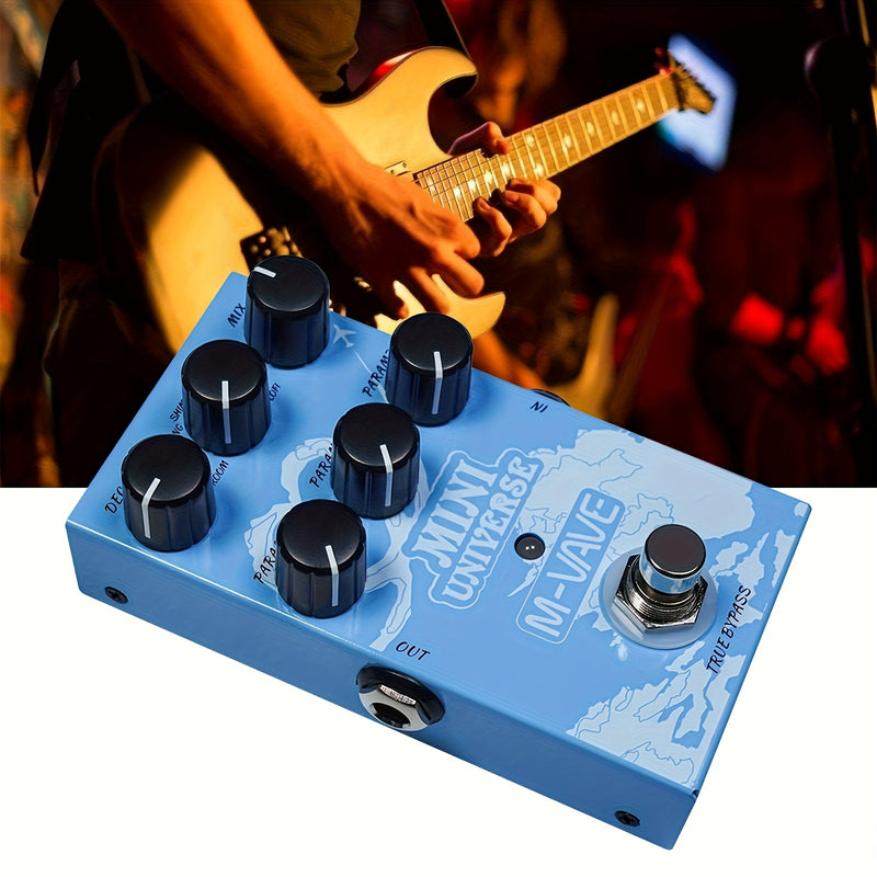 Pedal de reverberación M-VAVE Mini Universe, alimentación USB y DC, 9 efectos: Room, Hall, Plate, Shimmer, Cloud, Bloom, Swell, Lofi, bypass verdadero, diseño compacto con perillas fáciles de usar, ideal para músicos, efectos de guitarra, efectos de guit