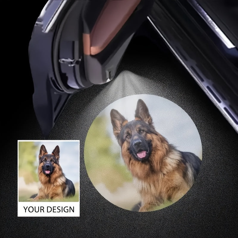 2/4 piezas personalizadas con diseño personalizado y imágenes, velocidad de generación, luz de bienvenida LED con patrones de fibra de carbono, se vuelve más atractivo cuando se abre la puerta, adecuado para varios modelos de coches, incluyendo coches y