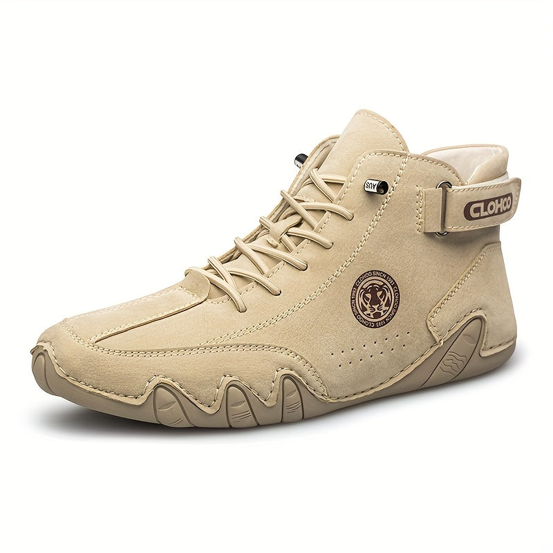 Botas de media pantorrilla con suela de goma CLOHOO - Botas ligeras y elegantes para hombres, cómodas y versátiles, botas casuales con suela de goma | Botas casuales elegantes | Botas con suela de goma