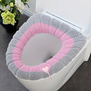 Cubierta de asiento de inodoro de peluche para el hogar - Gruesa, cálida, lavable en máquina, ajuste universal para todas las estaciones con decoraciones de estrellas y flores en azul, verde, rosa y púrpura, decoración de baño.