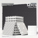 12 piezas - 12x12x1,18/12x12x2 pulgadas Caja de huevos Estudio de música Acústica Paneles de espuma aislante, Paneles de absorción de sonido aerodinámicos, Paneles de absorción de sonido de bajo rápido, Paneles de pared aislantes de alta densidad para pa