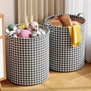 1pieza Cesta de ropa plegable contemporánea, canasta de almacenamiento de tela ovalada con asas, dirección de patrón aleatorio versátil, para dormitorio, baño, sala de estar - Accesorio para el hogar, Canastas de ropa