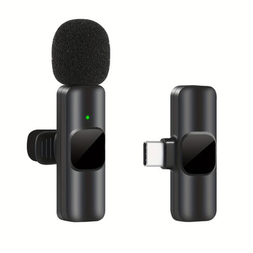 Micrófono inalámbrico profesional de solapa para teléfonos inteligentes USB-C, computadoras portátiles, para grabación de audio y video, juegos en vivo, entrevistas y vlogs.